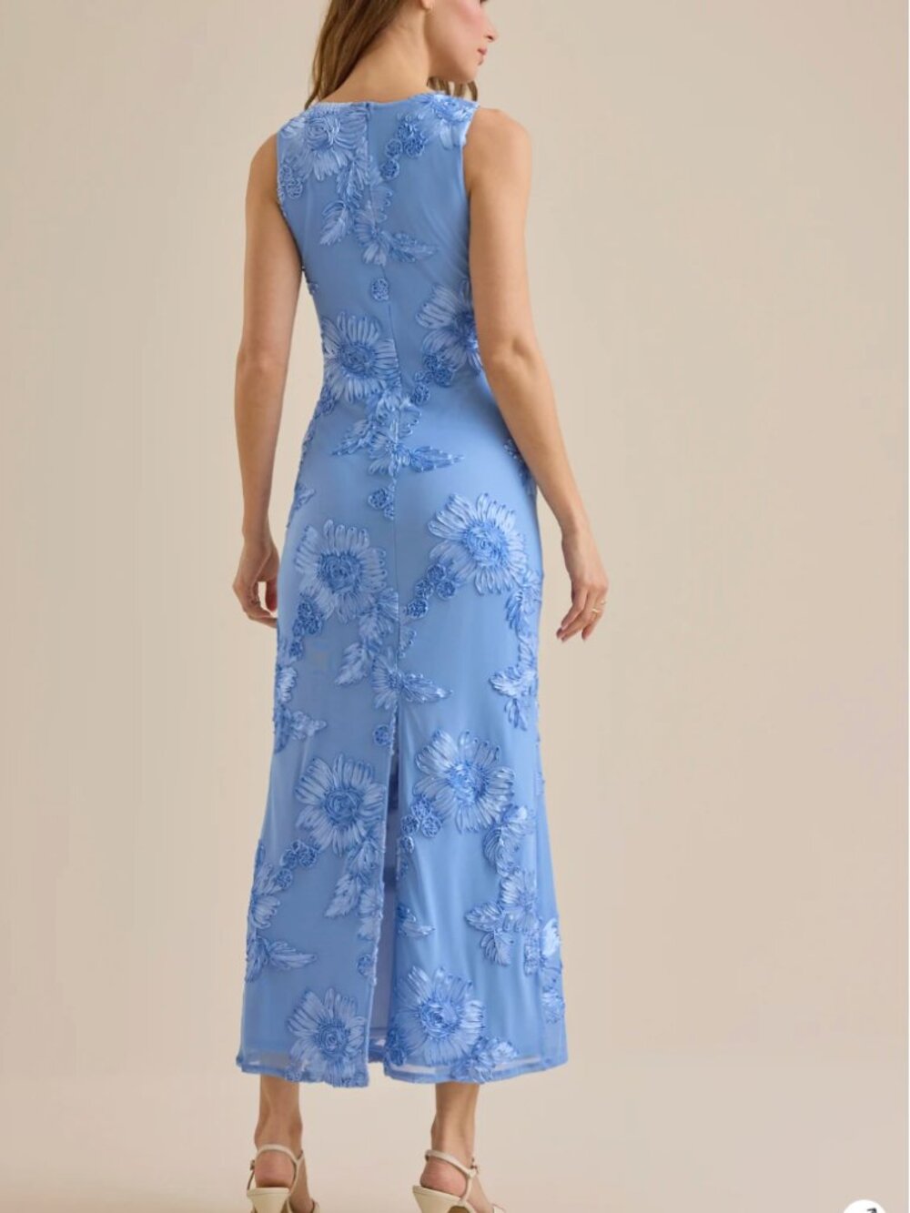 Blue Floral Maxi Dress - Picture 2 of 3